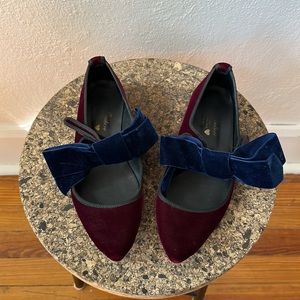 Gia Couture Velvet Bow Ballerina Ballet Flats